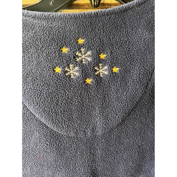 VTG Breckenridge Womens Fleece Vest Winter Scene Embroidered Blue Size L Granny - Picture 6 of 6
